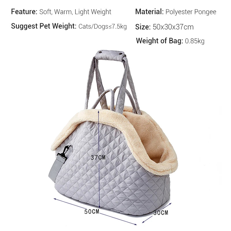Quilted Pet Bag with Removable Lining
