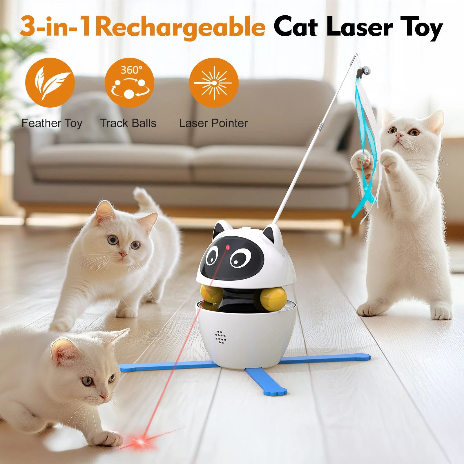 Cat Laser Toy 4-in-1 Rechargeable