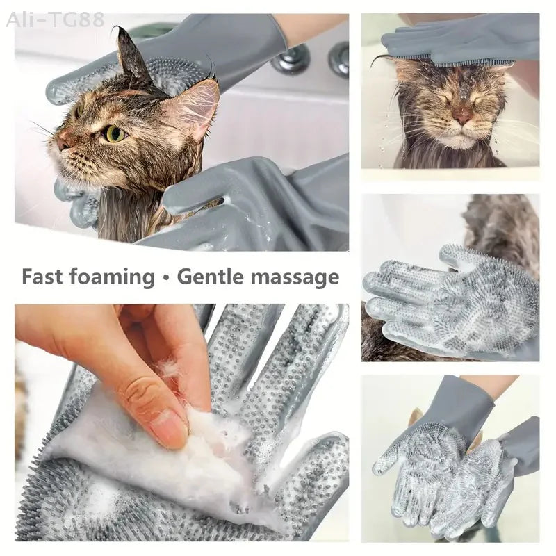 Pet Grooming Gloves for Dogs and Cats